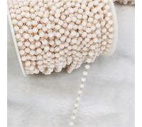 Chaîne de bijoux de perles de cristal coloré, Chaîne de perles transparentes en cristal de 1 mètre, 4 mm, for colliers, composants de fabrication de bijoux, perles violettes de 4 mm(White (Gold))