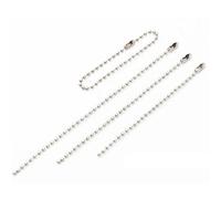 Chaîne de Billes 50pcs 10/12/15 Cm 2.4mm Chaîne À Billes Chaînes De Perles Convient Au Porte-clés/porte-clés/poupées/étiquette Connecteur Chaîne Boule pour la Création de Porte-clés(Slivery,15cm)
