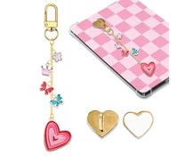 Chaîne de breloques Kindle en forme de cœur et papillon pour homme et femme, breloque en forme de cœur, accessoire de liseuse, cadeau pour les amateurs de livres, breloques pour Kindle, téléphone