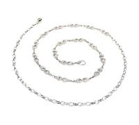 Chaîne de ceinture en métal avec détails en oxyde de zirconium scintillant, confortable, du matin au soir, ajout de taille étincelant accentué, chaîne de ceinture flexible en métal pour robes, One