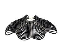 Chaîne de châle avec perles d'imitation uniques, bijoux de corps tendance pour diverses occasions, collier confortable pour femme, taille unique, Comme décrit, Comme décrit.