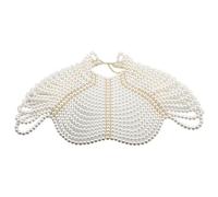 Chaîne de châle avec perles d'imitation uniques, bijoux de corps tendance pour diverses occasions, collier confortable pour femme, taille unique, Comme décrit, Comme décrit.