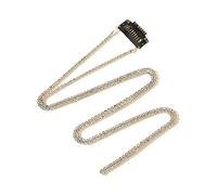 Chaîne de cheveux longue tressée en strass pour femme Hiphop Strass Extension de cheveux Clip Accessoires