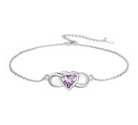 Chaîne de cheville argentée en forme de cœur en forme de papillon, cadeau de Saint-Valentin pour femme, cadeau pour petite amie, amoureuse, mère, accessoires d'anniversaire, general, Acier allié