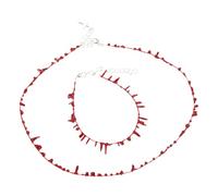 Chaîne de clavicule en forme de croix en forme de goutte de sang rouge pour femme, collier haut de gamme