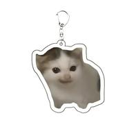 Chaîne de clé pour chat | 1,18 pouces Flat Cat Keychain | Porte-clés animaux avec design de dessin animé pour les amoureux des chats - Accessoire léger et durable pour sacs, clés et cadeaux