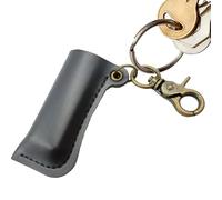 Chaîne de clés avec support d'allumage, gaine d'allumage en cuir, porte-clé rétro - Pendentif porte-clés manchon de protection, accessoires de plein air pour femmes, hommes, Noir , Consulte