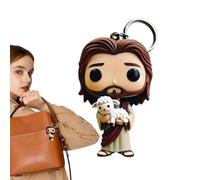 Chaîne de Clés Jésus, Drôle de Porte-clés Jésus Charme Suspendu, Acrylique Jesus Doll Keychain, Jesus Dolls Accessories Toy, Pour Chrétien Des Cadeaux, Décoration