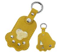 Chaîne de clés pour poils de chien - Pendentif en forme de pattes d'animaux de compagnie - Porte-clés avec crochet suspendu - Pendentif portable - Patte de chat amusante - Accessoire de mode, jaune
