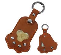 Chaîne de clés pour poils de chien - Pendentif en forme de pattes d'animaux de compagnie - Porte-clés avec crochet suspendu - Pendentif portable - Patte de chat amusante - Accessoire de mode, marron