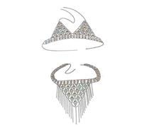 Chaîne de corps à franges tendance pour femme, soutien-gorge dos nu, strass, ceinture de taille, haut en strass, chaîne de ceinture, taille unique, Comme décrit, Comme décrit.