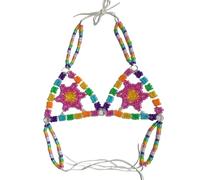 Chaîne de corps avec licol en forme d'étoile couleur caramel - Accessoire de bikini sans dossier ludique pour les festivals, One Size, Bois d'agar, Aucune pierre précieuse.