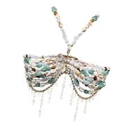 Chaîne de corps colorée irrégulière avec perles en cristal pour femme, vêtement de plage, harnais bustier, soutien-gorge