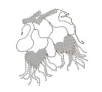 Chaîne de corps élégante avec perles - Accessoire de corps en forme de cœur - Chaîne de poitrine pour soirée
