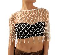 Chaîne de corps en perles d'imitation pour fille Châle épaule Robe de mariée Accessoire de robe de mariée Ancienne Bijoux en perles personnalisées en maille perlée Enveloppe de corps de mariée