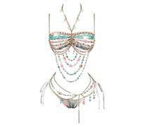 Chaîne de corps en perles pour soutien-gorge, chaînes de poitrine, chaînes de taille, accessoires de bijoux pour femmes, boîtes de nuit, raves, bijoux accessoires, A, Comme décrit, Comme décrit.