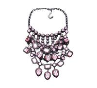 Chaîne de corps multicouche style palais à monter soi-même, collier en alliage exagéré avec pendentifs en pierre précieuse pour superposition créative, One Size, Acétate, Pas de pierre précieuse