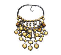 Chaîne de corps multicouche style palais à monter soi-même, collier en alliage exagéré avec pendentifs en pierre précieuse pour superposition créative, taille unique, Acétate, Pas de gemme