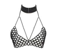 Chaîne de corps portable faite à la main avec perles réglables pour soutien-gorge - Accessoire de bijoux pour des tenues élégantes et confiantes - Pour un usage quotidien décontracté, taille unique