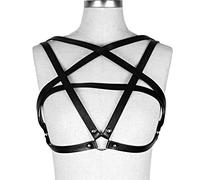 Chaîne de Corps Punk en Harnais Soutien-Gorge Sangles Croisées Pu Cuir Bondage Vêtements Pour Soirée Cosplay
