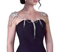 Chaîne de corps réglable sans bretelles scintillantes avec pampilles en cristal pour mariée, parfait pour les célébrations, les spectacles et comme cadeau de mariage confortable pour la mariée, taille