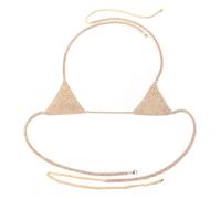 Chaîne de corps sexy - Harnais de corps bikini à strass, collier de poitrine minimaliste pour femme, bijou de corps élégant pour fête Y2K, taille unique, Gemme, Amétrine