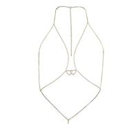 Chaîne de corps sexy pure désir diamant chaîne de poitrine polyvalente à suspendre cou amour chaîne de corps accessoires convenant aux femmes, 80CM, Plastique, Strass