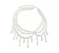 Chaîne de corps sophistiquée avec perles - Accessoire portable pour les fêtes et les rendez-vous galants, M, Perle d'imitation, Pas de gemme