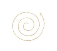 Chaîne de Cou - Femme/Homme - Maille Gourmette - Plate - 48 cm - 2 mm - Plaqué Or Jaune 750/1000 - 3 Microns