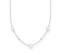 Thomas Sabo Chaîne perles avec pierres blanches Argent Sterling 925