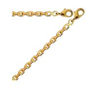 Chaîne de Cou - Femme - Maille Forçat - 45 cm - 3 mm - Plaqué Or Jaune 750/1000 - 3 Microns