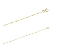 Chaîne de Cou - Femme - Maille Forçat - Boule - 45 cm - Plaqué Or Jaune 750/1000 - 3 Microns