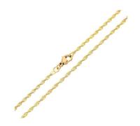 Chaîne de Cou - Femme - Maille Torsade - Ciselée - 45 cm - 1,5 mm - Acier - Chirurgical - Doré - Plaqué Or Jaune