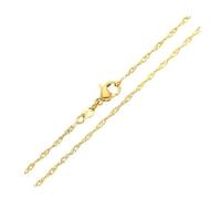 Chaîne de Cou - Femme - Maille Torsadée - 50 cm - 1,5 mm - Plaqué Or Jaune 750/1000 - 3 Microns