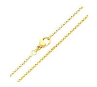 Chaîne de Cou - Femme - Maille Vénitienne - 45 cm - 2 mm - Plaqué Or Jaune 750/1000 - 3 Microns