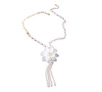 Chaîne de cou florale pour femme, bracelet imitation perles, chaîne de taille pour un usage quotidien, voyage, nuit, date de fête, c