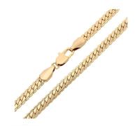 Chaîne de Cou - Homme/ Femme - Maille Anglaise - 60 cm - 4 mm - Plaqué Or Jaune 750/1000 - 3 Microns