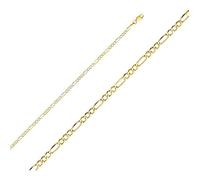 Chaîne de Cou - Homme/Femme - Maille Figaro - 50 cm - 2 mm - Plaqué Or Jaune 750/1000 - 3 Microns