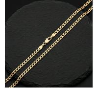 Chaîne de Cou - Homme - Maille Plate - Gourmette - 70 cm - Plaqué Or Jaune 750/1000 - Largeur 3.5 mm