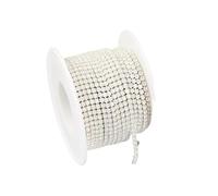 Chaîne de coupe en strass en verre, diamant en cristal, à coudre, à coller, bande de strass for robes(White,10YARDS_SS12-3MM)