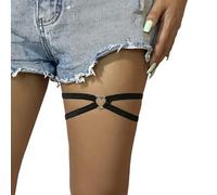 Chaîne de cuisse punk double couche pour jambe, porte-jarretelles, tendance, plage, club, rave, fête, costume gothique pour cosplay, cosplay, Noir , taille unique