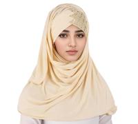 Chaîne de décoration de vélo pour femme - Chapeau musulman - Volants - Chimo - Turban Wrap - Casquette - Écharpe - Costume de vélo pour homme (beige, taille unique)