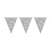Chaîne de fanions 25 ans argent 10m