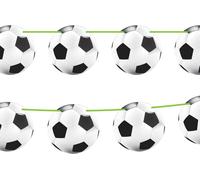 Chaîne de fanions de football Guirlande de fête noir-blanc 12mx22cm