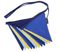 Chaîne de fanions pour décorer la Chambre d'enfant | 3m de fanions 16x18cm chacun 12pcs | Bleu Jaune | Fanions Guirlande Décoration d'anniversaire pour Enfants Set 4