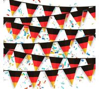 Chaîne de fanions XXL 5 mètres Allemagne guirlande noire, rouge, jaune (or) comme décoration, article de fan, décoration de fête pour l'Euro de football