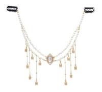 Chaîne de front brillante avec strass et pampilles pour mariage, bijoux de front chinois pour femme, bal de fin d'année, pour mariée, perle, taille unique, Comme décrit, Comme décrit.