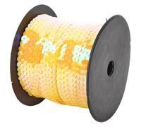 Chaîne de garniture paillettes en PVC | Multicolore 5 à 100 mètres 6 mm Scénario d'utilisation : artisanat et décoration.(Yellow,100Yards)