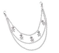 Chaîne de jeans tendance Hip Hop Punk avec breloque tête de mort en métal Décoration de taille pour filles Vêtements de rue Bijoux Edgy Ceinture Chaîne pour Jeans