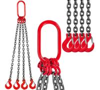 VEVOR Élingue de levage en chaîne à 4 brins 8 mm 1 m Crochet acier Grade 80